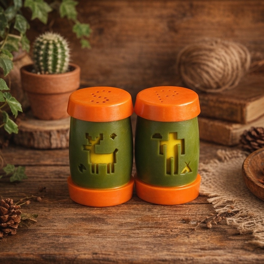 Vintage St Labre Indian School Salt Pepper Shakers Montana Retro Set